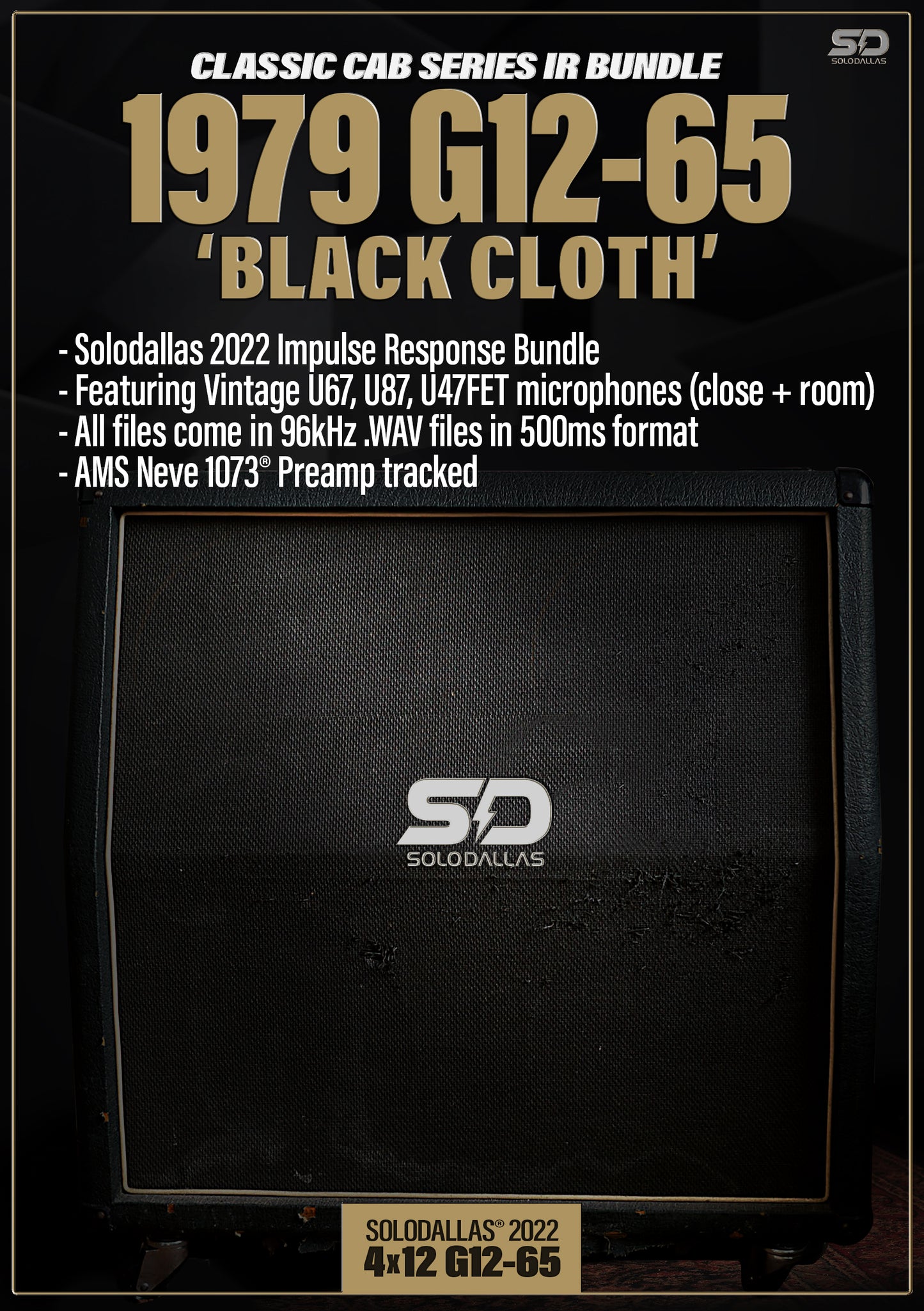 Solodallas® 1979 "Black cloth" G12-65 Impulse Response Bundle - 2022 edition